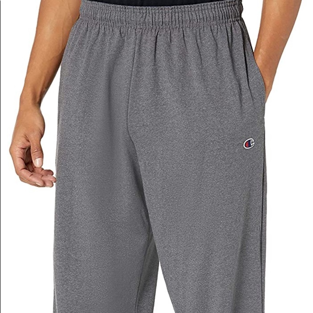 5/30 Champion Men's Everyday Cotton Open Bottom Pant - Granite Heather Sz s